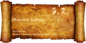 Huszka Karsa névjegykártya